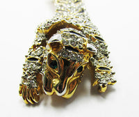 Vintage 1950s Magnificent Rhinestone and Enamel Shoulder Pin - Thumbnail