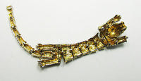 Vintage 1950s Magnificent Rhinestone and Enamel Shoulder Pin - Thumbnail