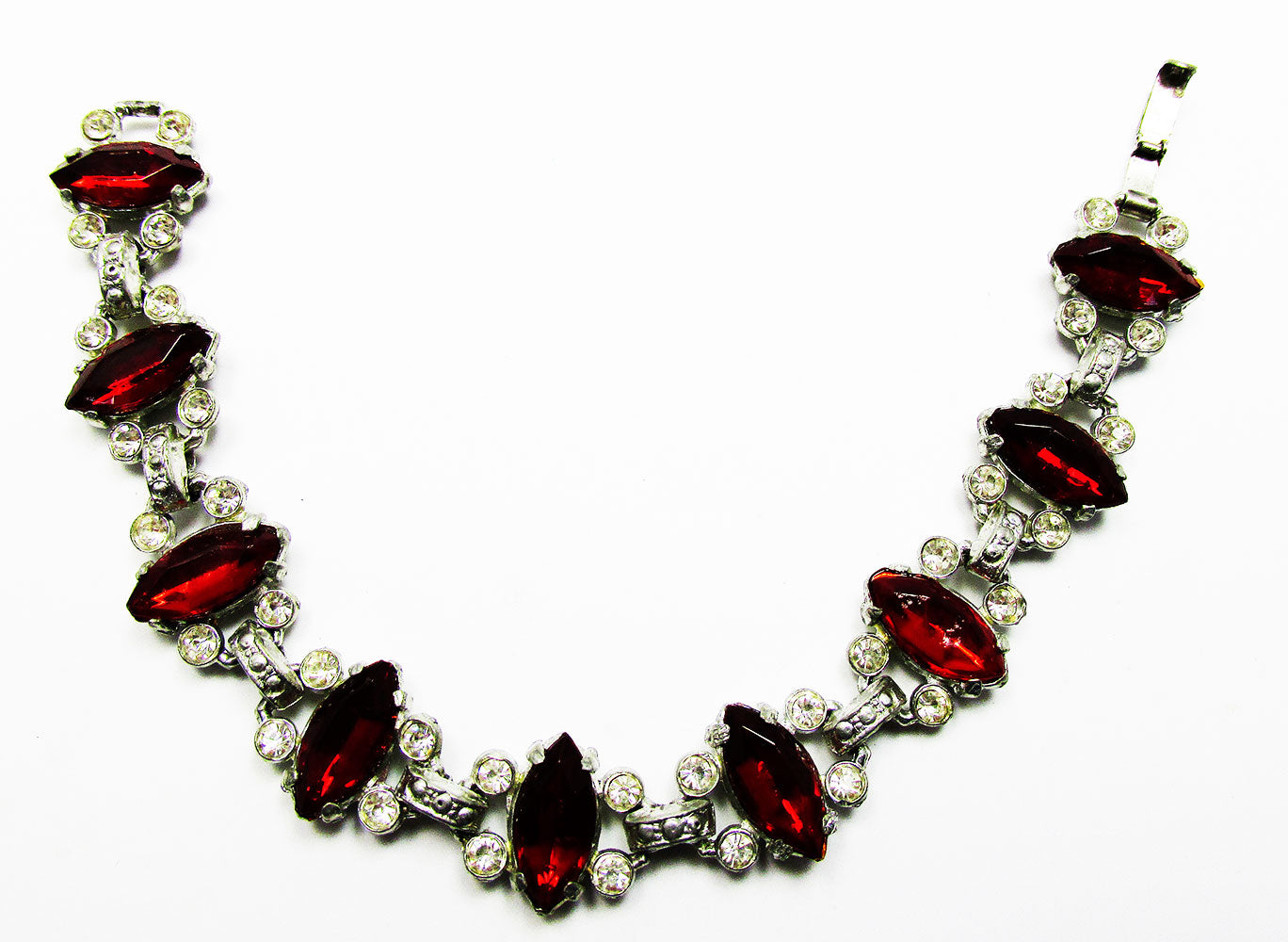 Antique 1910s Exceptional Early Century Diamante Pot Metal Bracelet - Front