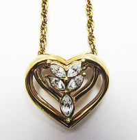 Krementz Vintage Retro Flawless Contemporary Style Heart Pendant - Thumbnail