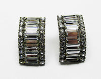 Distinctive Vintage 1950s Mid-Century Geometric Diamante Earrings - Front - Thumbnail