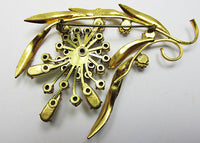 West Germany Vintage 1950s Distinctive Iridescent Floral Bouquet Pin - Thumbnail