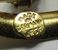 West Germany Vintage 1950s Distinctive Iridescent Floral Bouquet Pin - Thumbnail