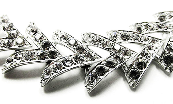 Sarah Coventry Vintage Jewelry 1960s Geometric Diamante Bracelet - Close Up