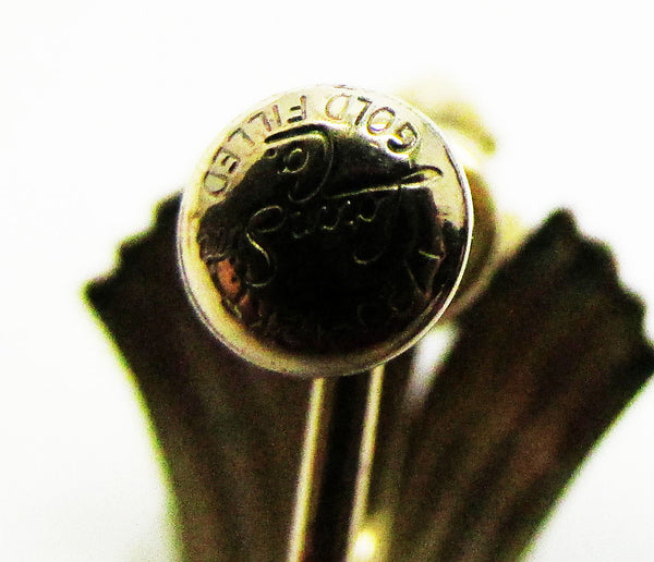 Loran Sim Co. Vintage 1940s Dainty Gold Filled Diamante Earrings - Signature