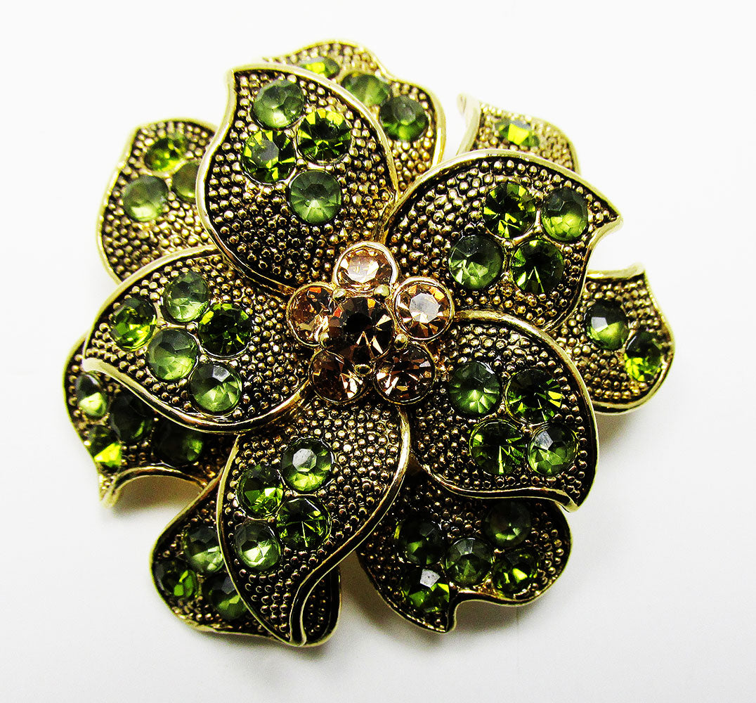 Broche Vintage Liz Claiborne – Métal Plaqué Or Jaune – Occasion – Style Rétro Féminin
