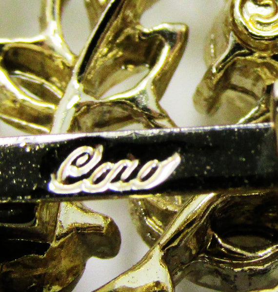 Gorgeous Coro 1960s Designer Diamante and Pearl Floral Bouquet Pin - Signature