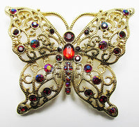 Liz Claiborne Vintage Flawless Figural Rhinestone Butterfly Pin - Thumbnail