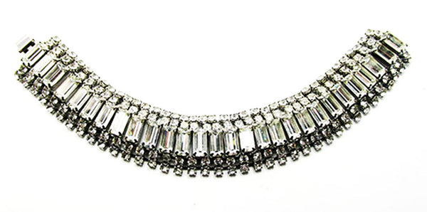 Vintage 1950s Jewelry Sophisticated Diamante Necklace and Bracelet Set - Bracelet
