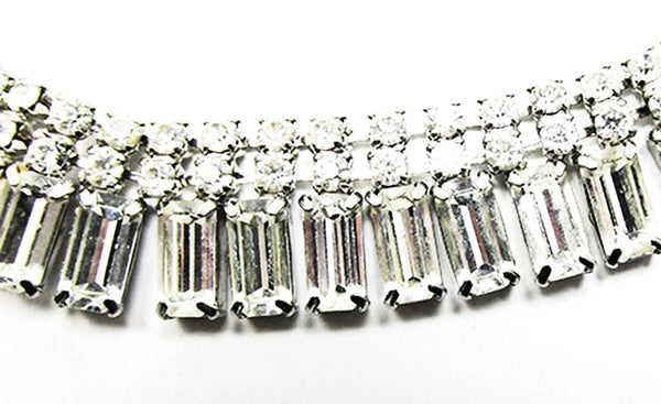 Vintage 1950s Jewelry Sophisticated Diamante Necklace and Bracelet Set - Necklace Close Up