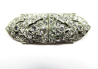 1930s Vintage Costume Jewelry Distinctive Art Deco Diamante Duette