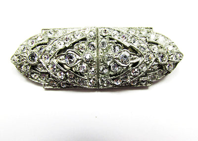 1930s Vintage Costume Jewelry Distinctive Art Deco Diamante Duette