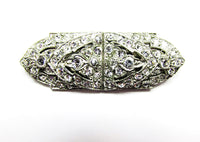 1930s Vintage Costume Jewelry Distinctive Art Deco Diamante Duette