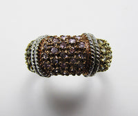 Vintage 1970s Unique Contemporary Style Vermeil Sterling Fashion Ring - Thumbnail