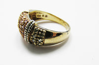 Vintage 1970s Unique Contemporary Style Vermeil Sterling Fashion Ring - Thumbnail