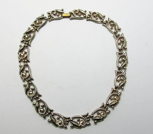 Vintage Mid Century 1950s Pretty Rhinestone Link Necklace