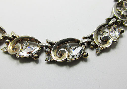 Vintage Mid Century 1950s Pretty Rhinestone Link Necklace
