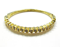 1970s Vintage Sparkling Eye-Catching Diamante Bangle Style Bracelet - Front - Thumbnail