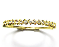 1970s Vintage Sparkling Eye-Catching Diamante Bangle Style Bracelet - Front - Thumbnail