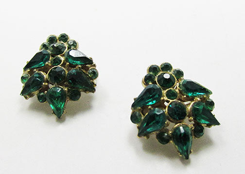 Vintage Mid Century 1950s Dainty Emerald Floral Scatter Pins