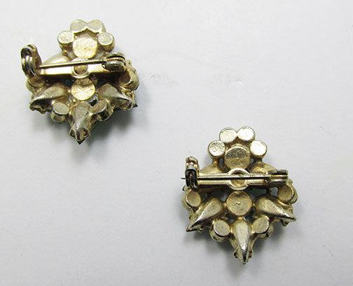 Vintage Mid Century 1950s Dainty Emerald Floral Scatter Pins