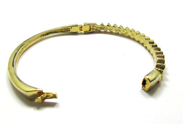 1970s Vintage Sparkling Eye-Catching Diamante Bangle Style Bracelet - Back