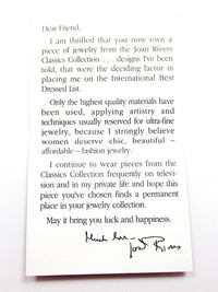 Joan Rivers 1990s Vintage Clear Rhinestone Pave Egg Pendant - Paperwork - Thumbnail