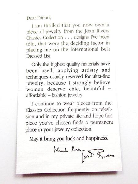Joan Rivers 1990s Vintage Contemporary Style Diamante Pave Egg Pendant - Paperwork