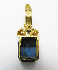 Roman Vintage 1980s Elegant Geometric Sapphire Blue Pendant - Thumbnail