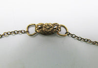 Vintage Retro 1930s Stunning Vermeil Rhinestone Floral Necklace - Thumbnail