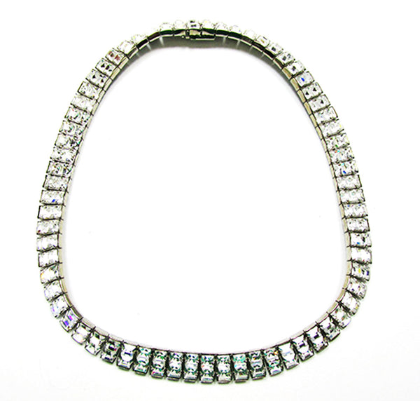 Vintage 1930s Diamante Art Deco Necklace, Bracelet, and Earrings - Necklace