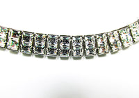 Vintage 1930s Diamante Art Deco Necklace, Bracelet, and Earrings - Close Up - Thumbnail