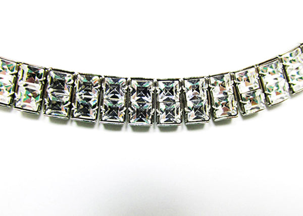 Vintage 1930s Diamante Art Deco Necklace, Bracelet, and Earrings - Close Up