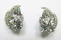 Eisenberg Vintage 1950s Exquisite Rhinestone Floral Earrings - Thumbnail