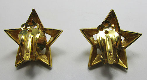 Garne Vintage 1950s Pretty Star Shaped Button Earrings
