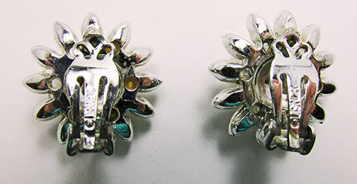 Lisner Vintage Mid Century Outstanding Floral Button Earrings