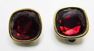 Swarovski (SAL) Vintage Retro Ruby Red Earrings