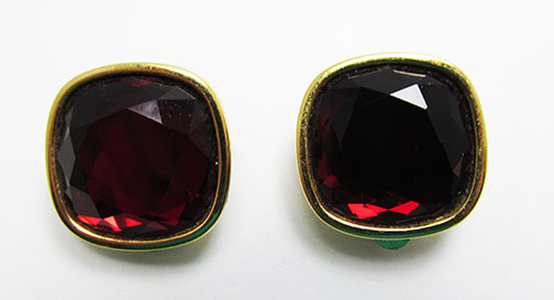 Swarovski (SAL) Vintage Retro Ruby Red Earrings