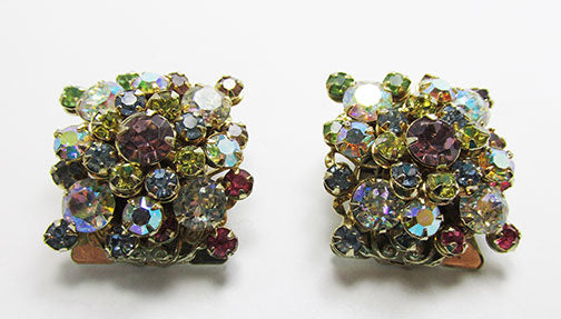 Vintage Mid Century Fabulous Multi-Colored Geometric Earrings