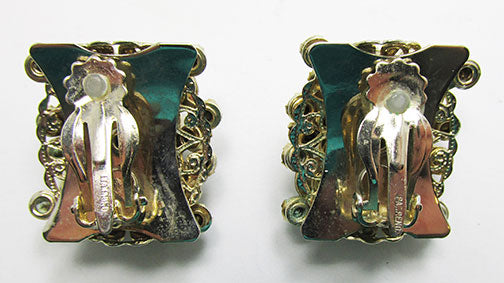 Vintage Mid Century Fabulous Multi-Colored Geometric Earrings