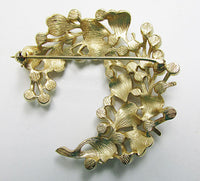 Crown Trifari Vintage Retro Lovely Pearl Floral Pin - Thumbnail