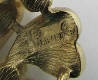 Crown Trifari Vintage Retro Lovely Pearl Floral Pin - Thumbnail