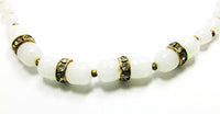 Miriam Haskell 1950s Unique Mid-Century Diamante and Bead Necklace - Close Up - Thumbnail