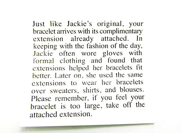 Camrose & Kross Vintage Jewelry Iconic Jacqueline Kennedy Bracelet - Documentation