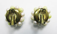 Unique Japan Vintage eye-Catching Mid-Century Bead Button Earrings - Thumbnail