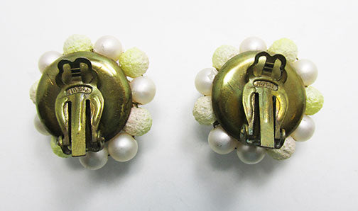 Unique Japan Vintage eye-Catching Mid-Century Bead Button Earrings