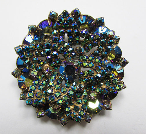 Vintage 1950s Magnificent Iridescent Aurora Borealis Floral Pin