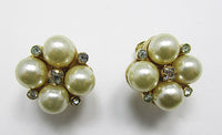 Castlecliff Vintage Retro Lovely Pearl Geometric Button Earrings - Thumbnail