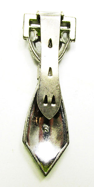 Coro Rare R Mark Vintage 1930s Designer Jewelry Diamante Dress Clip - Back