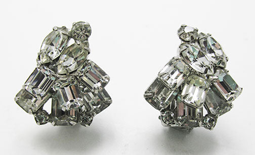 Exceptional Vintage Mid-Century Three Dimensional Button Earrings